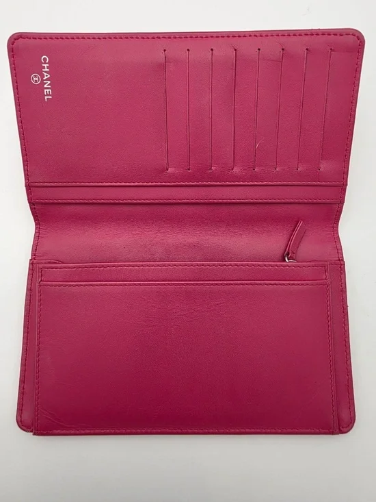 Chanel Matelassé Brilliant Long Patent Leather Wallet Rose Pink - Picture 11 of 11